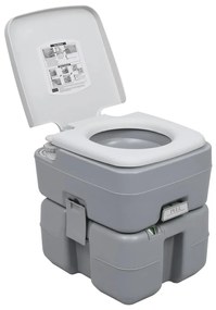 vidaXL Sanita portátil para campismo 20+10 L cinzento