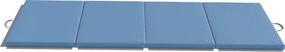 HOMCOM Colchão de Ginástica Dobrável com Espessura de 5 cm e Alças de Transporte para Yoga Aeróbica 240x120x5 cm Azul Claro | Aosom Portugal