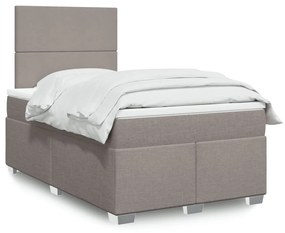 Cama boxspring c/ colchão 120x190cm tecido castanho-acinzentado