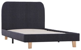 Estrutura de cama em tecido 90x200 cm cinzento-escuro