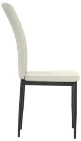 Cadeiras de jantar 2 pcs veludo cor creme