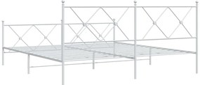 Estrutura de cama com cabeceira e pés 180x200 cm metal branco