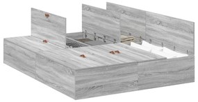 Estrutura de Cama de Armazenamento vidaXL Cinza Sonoma 140x200 cm