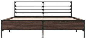 Estrutura de cama 150x200 cm derivados madeira/metal