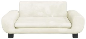 Sofá infantil 70x45x33 cm veludo cor creme