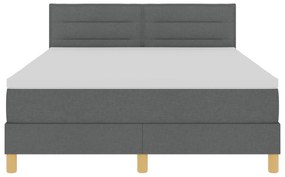 Cama Box com Colchão Cinza Escuro 160x200 cm Tecido