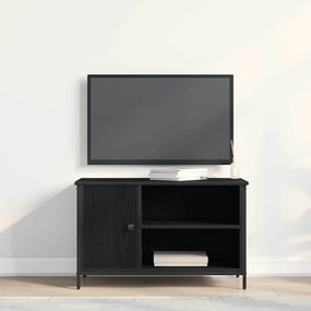 Armário para TV vidaXL Preto Carvalho 80x40x50 cm Madeira de Engenhari