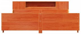 Cama sem colchão 180x200 cm pinho maciço castanho-mel