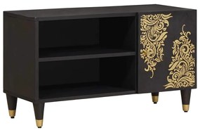 vidaXL Gabinete para TV Preto 80 x 33 x 46 cm Madeira de manga maciça