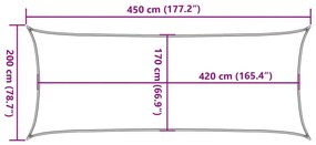 Para-sol estilo vela 4,5x2 m oxford 100% poliéster cor areia