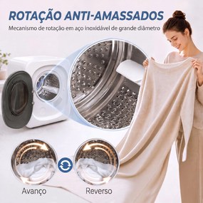 Máquina de Secar por Exaustão 4 kg 800W com Ecrã Tátil, Controlo de Tempo e Temperatura, Secagem Uniforme, Branco