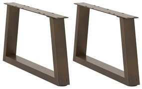 vidaXL Pés para mesa de centro em formato de V, 2 peças, aço natural, 50x(30-31,3) cm, aço