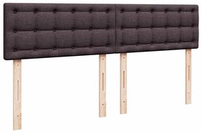 Cama com molas/colchão 200x200 cm tecido castanho-escuro