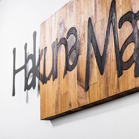 Acessório Decorativo de Parede Hakuna Matata 4 – Preto e Nogueira Clar