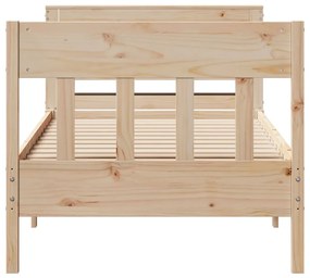 Cama sem colchão 90x200 cm madeira de pinho maciça