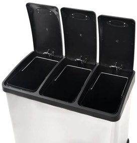Caixote do lixo para reciclagem com pedais 24 L aço inoxidável