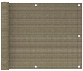 vidaXL Tela de varanda 75x300 cm PEAD cinzento-acastanhado