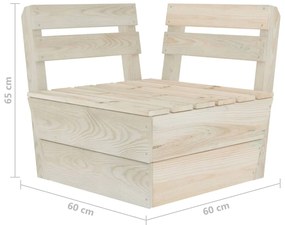 6 pcs conjunto lounge de paletes madeira de abeto impregnada