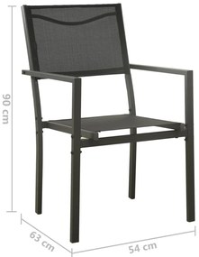 Cadeiras de jardim 2 pcs textilene e aço preto/antracite