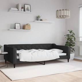 Sofá-cama 100x200 cm tecido preto