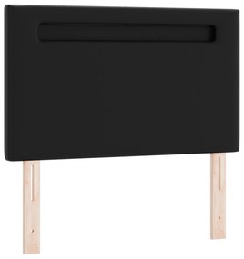 Cama Box vidaXL com Colchão Preta 90x200 cm de Couro Sintético, Cabece