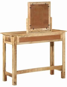 Mesa de Maquilhagem com Espelho Madeira Maciça Mangueira Áspera