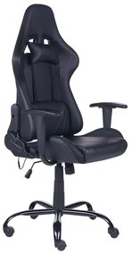 Cadeira gaming em pele sintética preta com iluminação LED GLEAM Beliani