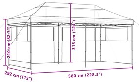 Tenda p/ festas pop-up dobrável 3 paredes laterais terracotta