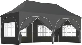 Outsunny Tenda Dobrável 6x3 m Pop-up com 4 Laterais Removíveis Altura Ajustável e Bolsa de Transporte Cinzento Escuro | Aosom Portugal