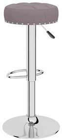 Bancos de bar 2 pcs tecido cinzento-acastanhado
