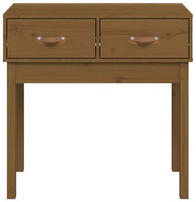 Mesa consola 76,5x40x75 cm madeira de pinho maciça castanho mel