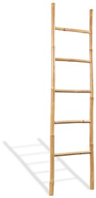 43719 vidaXL Toalheiro escada com 5 degraus bambu 150 cm
