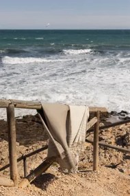 Toalha De Praia Em Algodão Calicut Tapioca Bege & 100 X 180 Cm - Sklum