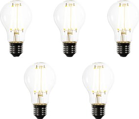 Conjunto de 5 lâmpadas LED E27 reguláveis A60 transparentes 7,2W 1521 lm 3000K