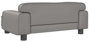 Sofá infantil 70x45x30 cm couro artificial cinzento