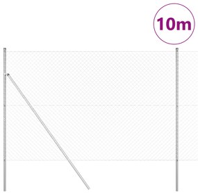 Cerca de Cadeia com 7 Postes 1.6x10 m Aço Galvanizado