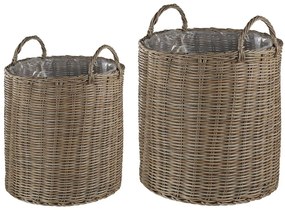 Conjunto de 2 vasos para plantas cor de areia BITOLA Beliani