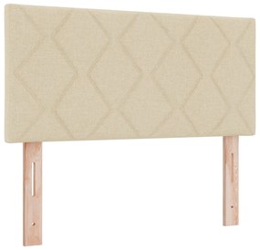 Cama Box Spring com Colchão Creme 90x190 cm Tecido