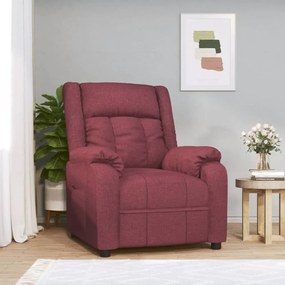 vidaXL Poltrona reclinável tecido vermelho tinto