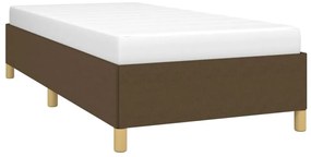 Estrutura de cama sem colchão 90x200 cm tecido castanho-escuro
