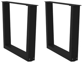 Mesa de jantar pernas 2 pcs forma de V 50x(42-43,3)cm aço preto