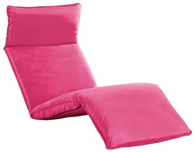 vidaXL Espreguiçadeira dobrável tecido oxford rosa