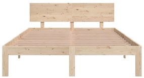 Estrutura de cama casal 135x190 cm madeira maciça