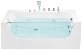Banheira de canto com hidromassagem esquerda 170 x 80 cm branca PUQUIO Beliani