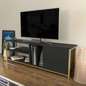 Móvel TV Stand Oneida – Dourado e Antracite – 140 cm x 35,3 cm x 50,8