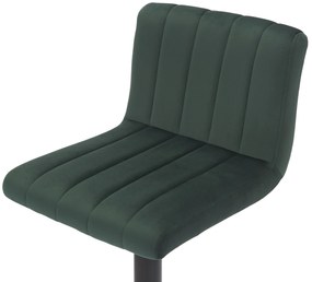 Banco de bar Jamie em veludo e com estrutura preta 41 x 87-107 x 49 cm Verde