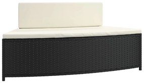 Bancos de spa com almofadões 2 pcs vime PE preto