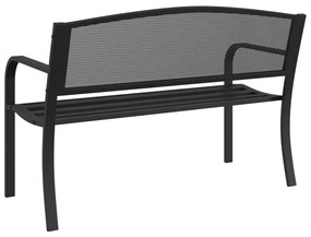 Banco de jardim 119 cm aço preto