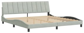 Estrutura de cama sem colchão 200x200 cm veludo cinzento-claro
