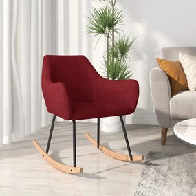 vidaXL Cadeira de baloiço tecido vermelho tinto
